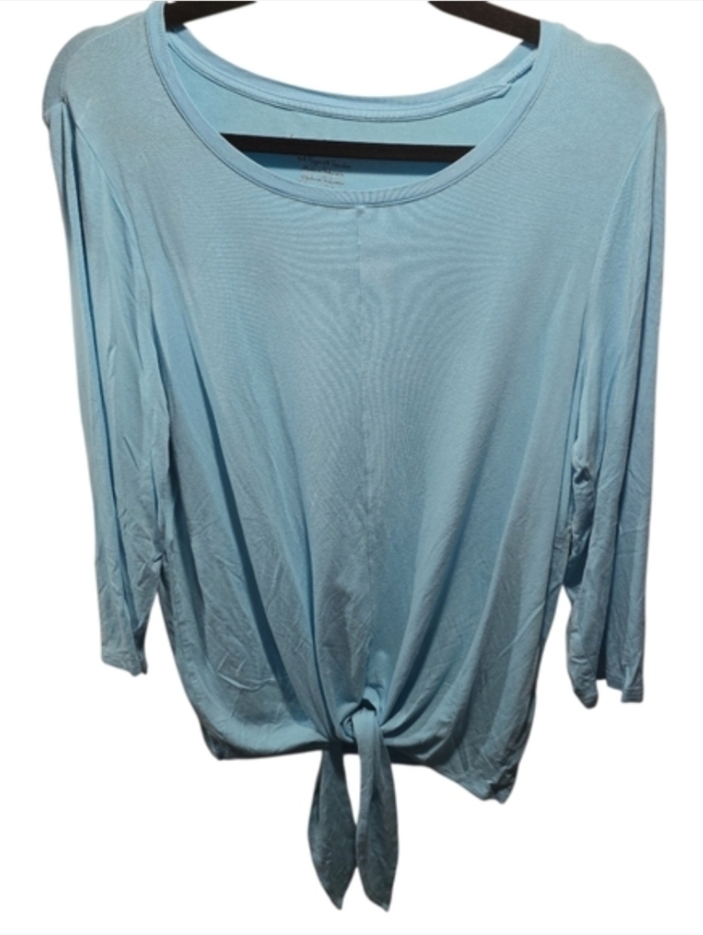 Chico's Sz. Large Aqua Front Tie Tshirt